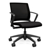 Movi Light Task Chair - Black Frame Office Chair, Conference Chair, Computer Chair, Teacher Chair, Meeting Chair SitOnIt Fabric Color Licorice Mesh Color Onyx 