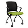 Movi Nester Chair - Black Frame Nesting Chairs SitOnIt Fabric Color Apple Mesh Color Onyx 