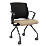 Movi Nester Chair - Black Frame Nesting Chairs SitOnIt Fabric Color Desert Mesh Color Onyx 