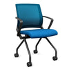 Movi Nester Chair - Black Frame Nesting Chairs SitOnIt Fabric Color Electric Blue Mesh Color Electric Blue 