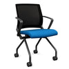 Movi Nester Chair - Black Frame Nesting Chairs SitOnIt Fabric Color Electric Blue Mesh Color Onyx 