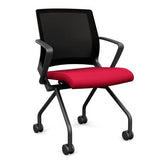 Movi Nester Chair - Black Frame Nesting Chairs SitOnIt Fabric Color Fire Mesh Color Onyx 