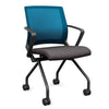 Movi Nester Chair - Black Frame Nesting Chairs SitOnIt Fabric Color Kiss Mesh Color Electric Blue 