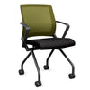 Movi Nester Chair - Black Frame Nesting Chairs SitOnIt Fabric Color Licorice Apple Mesh 