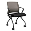 Movi Nester Chair - Black Frame Nesting Chairs SitOnIt Fabric Color Licorice Fog Mesh 