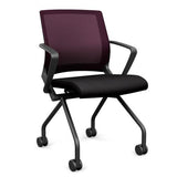 Movi Nester Chair - Black Frame Nesting Chairs SitOnIt Fabric Color Licorice Grape Mesh 