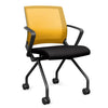 Movi Nester Chair - Black Frame Nesting Chairs SitOnIt Fabric Color Licorice Lemon Mesh 