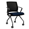 Movi Nester Chair - Black Frame Nesting Chairs SitOnIt Fabric Color Navy Mesh Color Onyx 