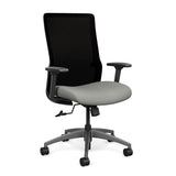 Novo Highback Office Chair Office Chair, Conference Chair, Computer Chair, Teacher Chair, Meeting Chair SitOnIt Fabric Color Dove Mesh Color Onyx Swivel Tilt