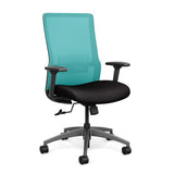 Novo Highback Office Chair Office Chair, Conference Chair, Computer Chair, Teacher Chair, Meeting Chair SitOnIt Fabric Color Jet Mesh Color Aqua Swivel Tilt