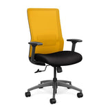 Novo Highback Office Chair Office Chair, Conference Chair, Computer Chair, Teacher Chair, Meeting Chair SitOnIt Fabric Color Jet Mesh Color Lemon Swivel Tilt
