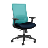 Novo Highback Office Chair Office Chair, Conference Chair, Computer Chair, Teacher Chair, Meeting Chair SitOnIt Fabric Color Midnight Mesh Color Aqua S.S. w/ Seat Depth Adjustment
