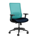 Novo Highback Office Chair Office Chair, Conference Chair, Computer Chair, Teacher Chair, Meeting Chair SitOnIt Fabric Color Midnight Mesh Color Aqua Standard Synchro