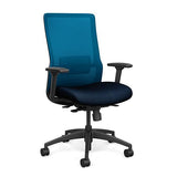 Novo Highback Office Chair Office Chair, Conference Chair, Computer Chair, Teacher Chair, Meeting Chair SitOnIt Fabric Color Midnight Mesh Color Electric Blue S.S. w/ Seat Depth Adjustment
