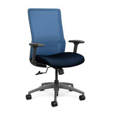 Novo Highback Office Chair Office Chair, Conference Chair, Computer Chair, Teacher Chair, Meeting Chair SitOnIt Fabric Color Midnight Mesh Color Ocean Swivel Tilt
