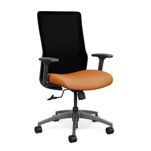 Novo Highback Office Chair Office Chair, Conference Chair, Computer Chair, Teacher Chair, Meeting Chair SitOnIt Fabric Color Squash Mesh Color Onyx Swivel Tilt