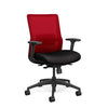Novo Midback Office Chair Office Chair, Conference Chair, Computer Chair, Teacher Chair, Meeting Chair SitOnIt Fabric Color Jet Mesh Color Fire S.S. w/ Seat Depth Adjustment