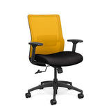 Novo Midback Office Chair Office Chair, Conference Chair, Computer Chair, Teacher Chair, Meeting Chair SitOnIt Fabric Color Jet Mesh Color Lemon Swivel Tilt
