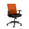 Novo Midback Office Chair Office Chair, Conference Chair, Computer Chair, Teacher Chair, Meeting Chair SitOnIt Fabric Color Jet Mesh Color Tangerine Standard Synchro