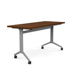 Ocala Flip Top Table Classroom Table, Multipurpose Table SitOnIt Laminate Color Ankara Cherry Frame Color Silver 