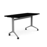 Ocala Flip Top Table Classroom Table, Multipurpose Table SitOnIt Laminate Color Black Frame Color Silver 