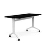 Ocala Flip Top Table Classroom Table, Multipurpose Table SitOnIt Laminate Color Black Frame Color White 