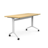 Ocala Flip Top Table Classroom Table, Multipurpose Table SitOnIt Laminate Color Cabinet Maple Frame Color White 