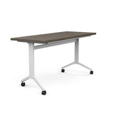 Ocala Flip Top Table Classroom Table, Multipurpose Table SitOnIt Laminate Color Driftwood Frame Color White 