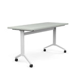 Ocala Flip Top Table Classroom Table, Multipurpose Table SitOnIt Laminate Color Folkstone Grey Frame Color White 