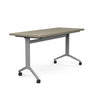Ocala Flip Top Table Classroom Table, Multipurpose Table SitOnIt Laminate Color Sandalwood Frame Color Silver 