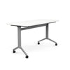 Ocala Flip Top Table Classroom Table, Multipurpose Table SitOnIt Laminate Color White Frame Color Silver 