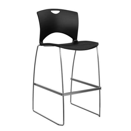 OnCall Stool with No Arms - Bar Height Stools SitOnIt Black Plastic 30