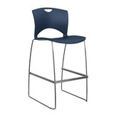 OnCall Stool with No Arms - Bar Height Stools SitOnIt Plastic Color Navy 30" Bar Height Frame Color Chrome