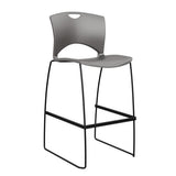 OnCall Stool with No Arms - Bar Height Stools SitOnIt Slate Plastic 30" Bar Height Black Frame