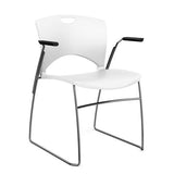 OnCall Wire Rod Stack Chair Guest Chair, Stack Chair SitOniT Arctic Plastic Arms Frame Color Chrome