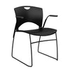 OnCall Wire Rod Stack Chair Guest Chair, Stack Chair SitOniT Black Plastic Arms Black Frame