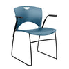 OnCall Wire Rod Stack Chair Guest Chair, Stack Chair SitOniT Lagoon Plastic Arms Black Frame