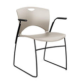 OnCall Wire Rod Stack Chair Guest Chair, Stack Chair SitOniT Latte Plastic Arms Black Frame
