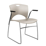 OnCall Wire Rod Stack Chair Guest Chair, Stack Chair SitOniT Latte Plastic Arms Frame Color Chrome