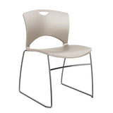 OnCall Wire Rod Stack Chair Guest Chair, Stack Chair SitOniT Latte Plastic No Arms Frame Color Chrome
