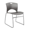 OnCall Wire Rod Stack Chair Guest Chair, Stack Chair SitOniT Slate Plastic No Arms Frame Color Chrome