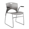 OnCall Wire Rod Stack Chair Guest Chair, Stack Chair SitOniT Sterling Plastic Arms Frame Color Chrome