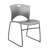 OnCall Wire Rod Stack Chair Guest Chair, Stack Chair SitOniT Sterling Plastic No Arms Black Frame
