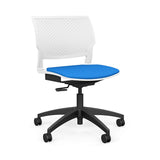 Orbix Task Chair Upholstered Seat Light Task Chair SitOnIt Plastic Color Arctic Fabric Color Electric Blue 