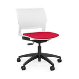 Orbix Task Chair Upholstered Seat Light Task Chair SitOnIt Plastic Color Arctic Fabric Color Fire 