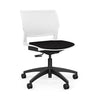 Orbix Task Chair Upholstered Seat Light Task Chair SitOnIt Plastic Color Arctic Fabric Color Peppercorn 