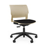 Orbix Task Chair Upholstered Seat Light Task Chair SitOnIt Plastic Color Bisque Fabric Color Peppercorn 