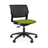 Orbix Task Chair Upholstered Seat Light Task Chair SitOnIt Plastic Color Black Fabric Color Apple 