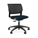 Orbix Task Chair Upholstered Seat Light Task Chair SitOnIt Plastic Color Black Fabric Color Navy 
