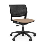 Orbix Task Chair Upholstered Seat Light Task Chair SitOnIt Plastic Color Black Fabric Color Nutmeg 